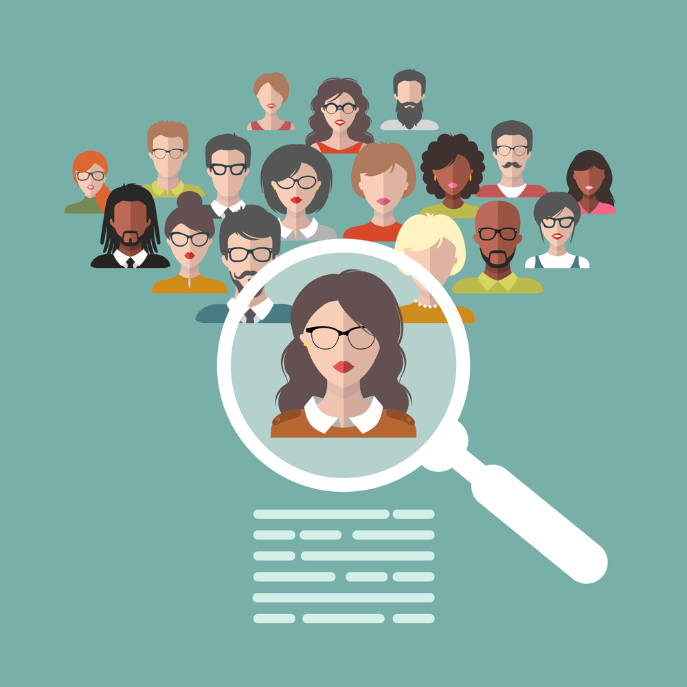 Magnifying Glass selecting person-Human Resources