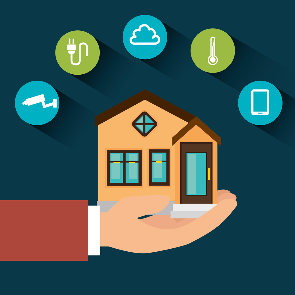smart home technology set icons